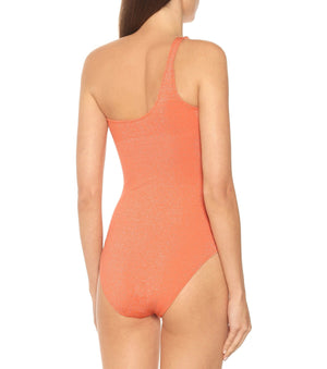 Solid & Striped The Juliana One Shoulder Lurex Swimsuit