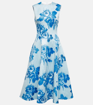 Emilia Wickstead Mara Floral Duchesse Midi Dress