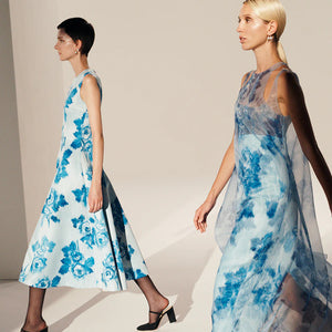 Emilia Wickstead Mara Floral Duchesse Midi Dress