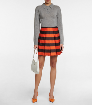 Prada Striped Silk-Blend Mini Skirt - Current Season
