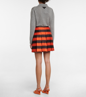 Prada Striped Silk-Blend Mini Skirt - Current Season