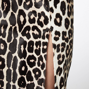 16Arlington 'Lipton' Leopard Printed Leather Midi Skirt