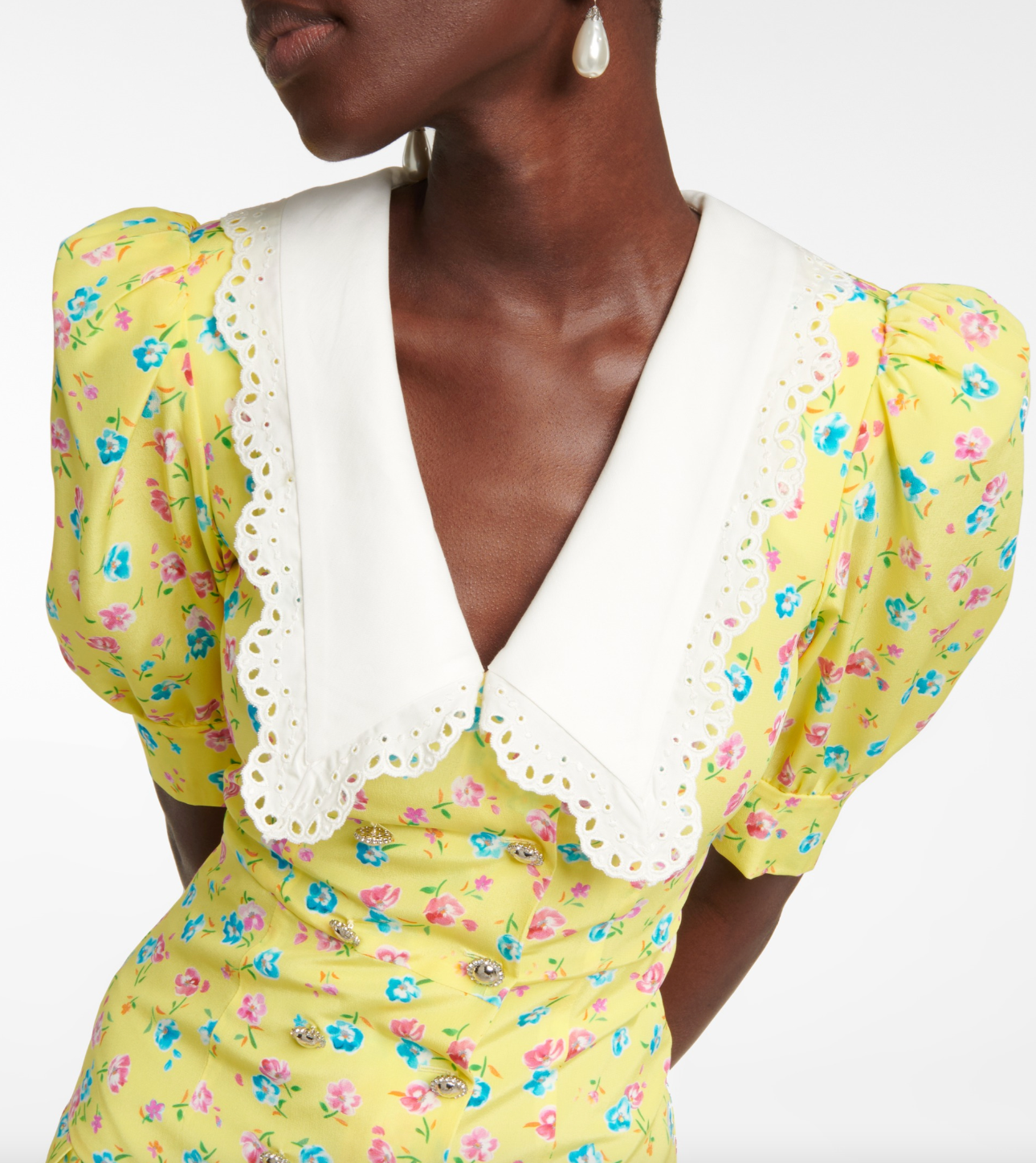 Alessandra Rich Floral Printed Silk Mini Dress Closet Upgrade