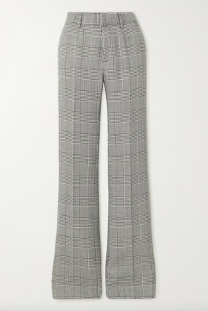 Alessandra Rich Prince of Wales Checked Wool Trousers