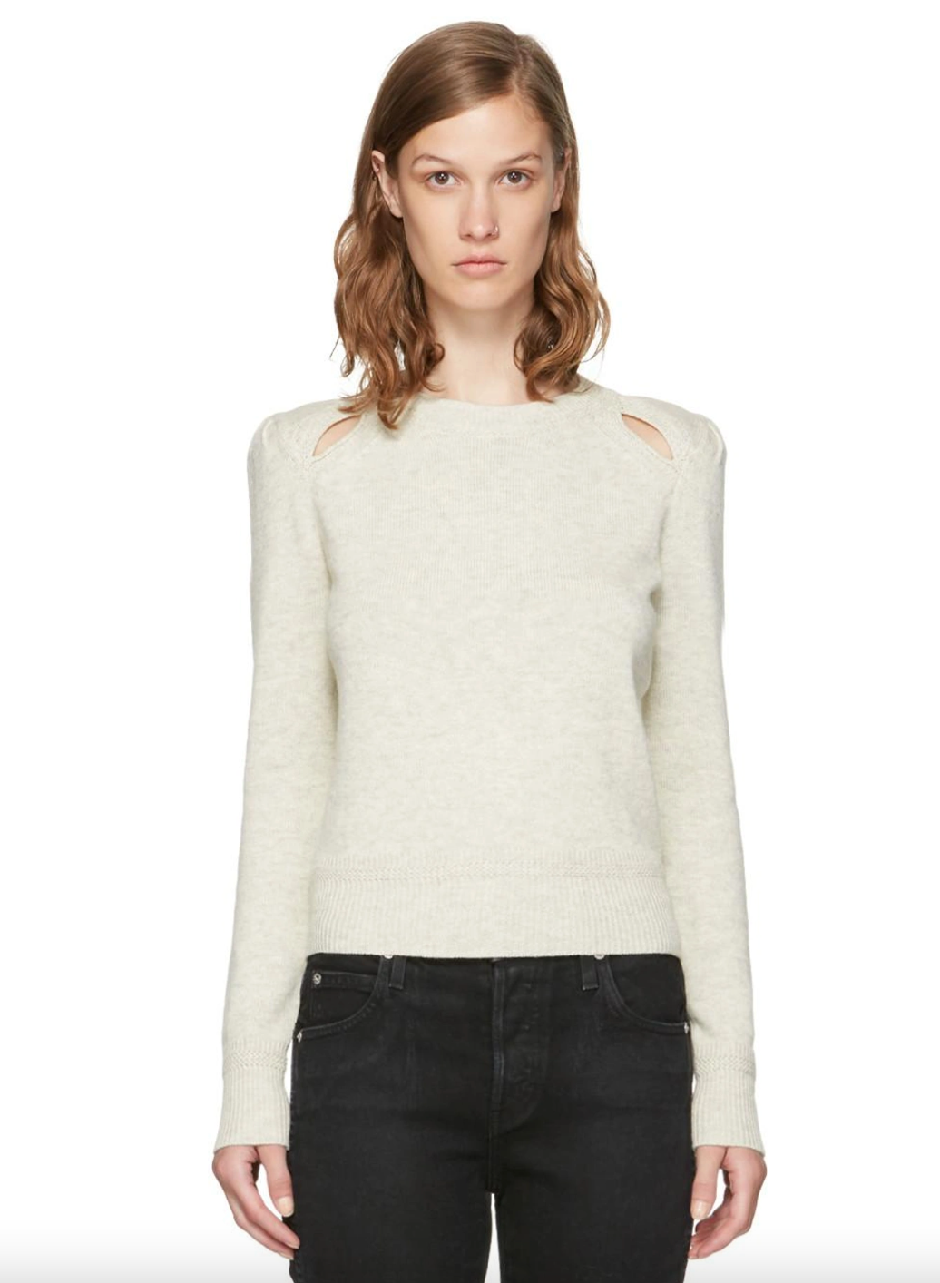 Isabel Marant Etoile Klee Cutout Cotton and Wool Blend Sweater