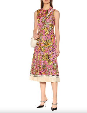 Gucci Pleated Silk Printed Midi Dress - Cruise 2019 Runway Collection