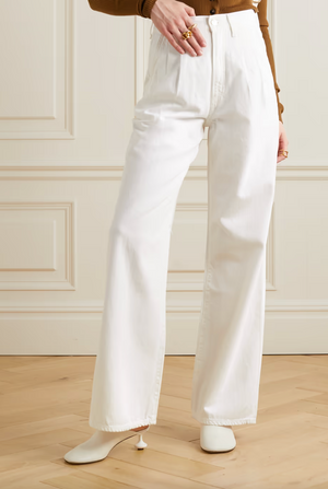 Goldsign Pleated Wide Leg Jeans