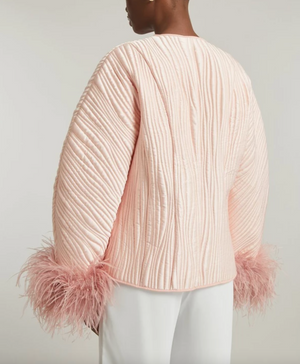 Sleeper 'Hebao' Detachable Feather-Trimmed Collarless Jacket