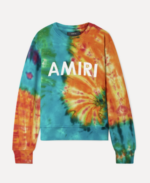 Amiri Logo Tie-Dye Cotton Sweatshirt