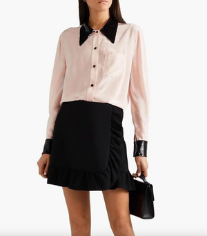 Miu Miu Sequin Embellished Silk Shirt