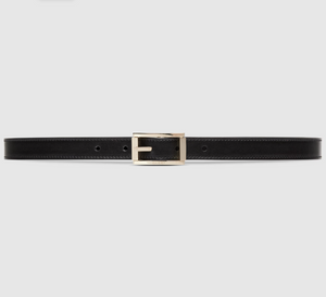 Gucci Reversible Thin Belt with Rectangular Buckle
