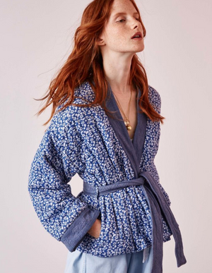 Ulla Johnson Sachi Floral Printed Belted Wrap Jacket