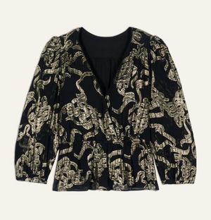 Ba&sh Beverly Metallic Jacquard Wrap Top