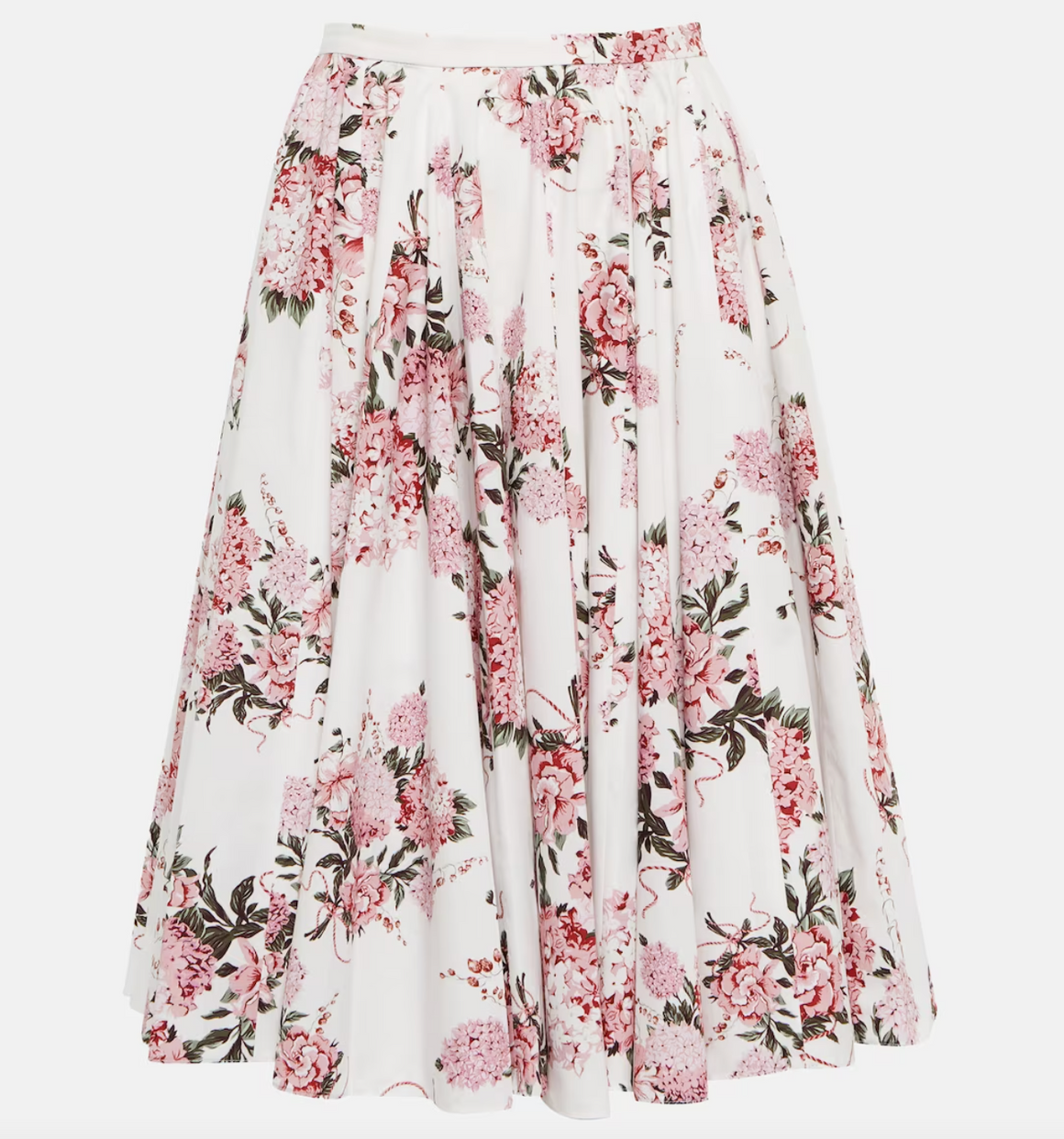 Emilia Wickstead Edy Hydrangea Printed Cotton Skirt