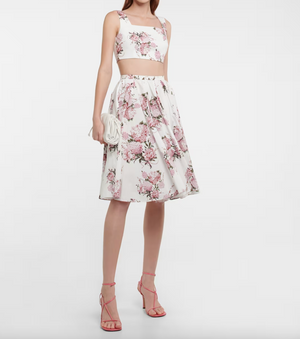 Emilia Wickstead Edy Hydrangea Printed Cotton Skirt