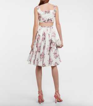 Emilia Wickstead Edy Hydrangea Printed Cotton Skirt