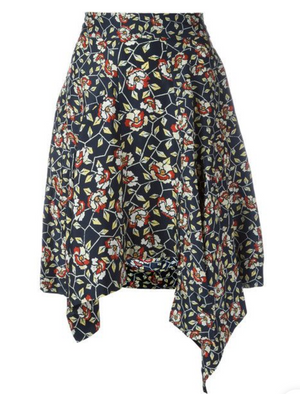 Isabel Marant Rachel Floral Printed Asymmetric Silk Skirt