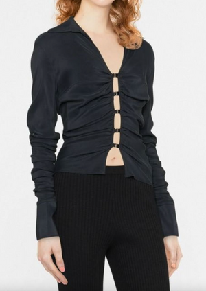 Jacquemus La Chemise Soffio Cutout Ruched Shirt