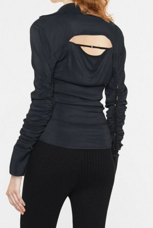 Jacquemus La Chemise Soffio Cutout Ruched Shirt