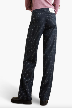 Coperni Crystal-Embellished Pinstriped Wool-Blend Trousers