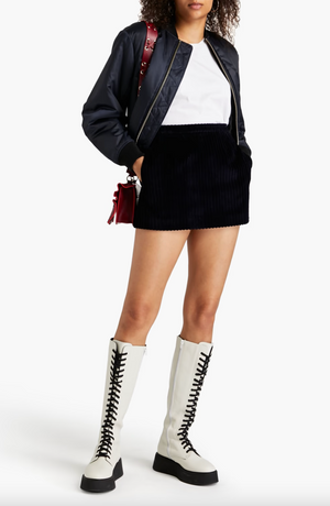 RED Valentino Cotton Corduroy Mini Skirt