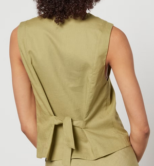 RIXO Norah Linen-Blend Waistcoat