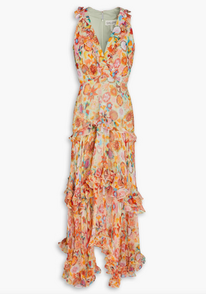 Saloni Jolie B Printed Silk Georgette Midi Dress
