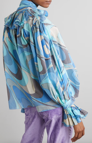 Emilio Pucci Onde Printed Cotton Voile Blouse