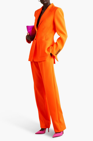 Christopher John Rogers Neon Crepe Tapered Trousers