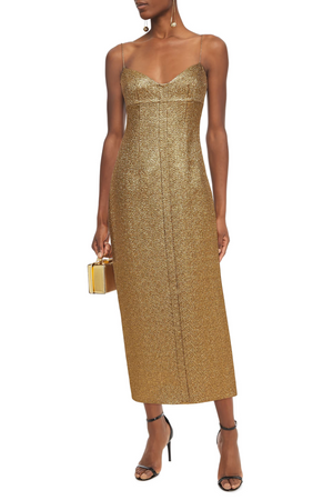 Emilia Wickstead Paulette Metallic Jacquard Midi Dress