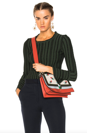 Fendi Embroidered Stitch Striped Sweater