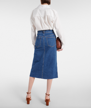 Veronica Beard Victoria Denim Midi Skirt
