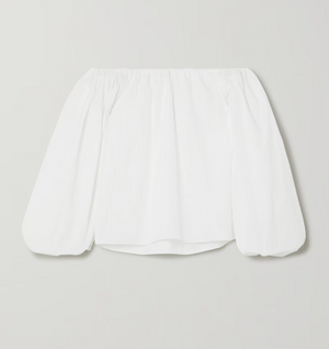 Alaïa Off-the-shoulder Cotton Poplin Blouse