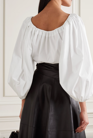 Alaïa Off-the-shoulder Cotton Poplin Blouse