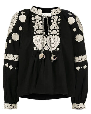 SEA New York Holly Soutache Embroidered Blouse