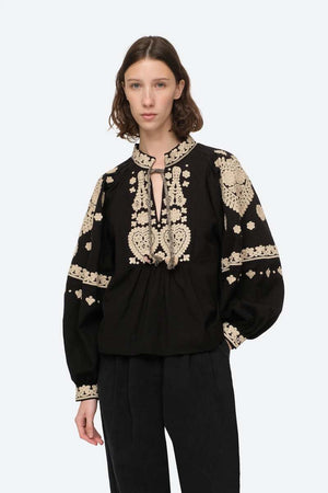 SEA New York Holly Soutache Embroidered Blouse