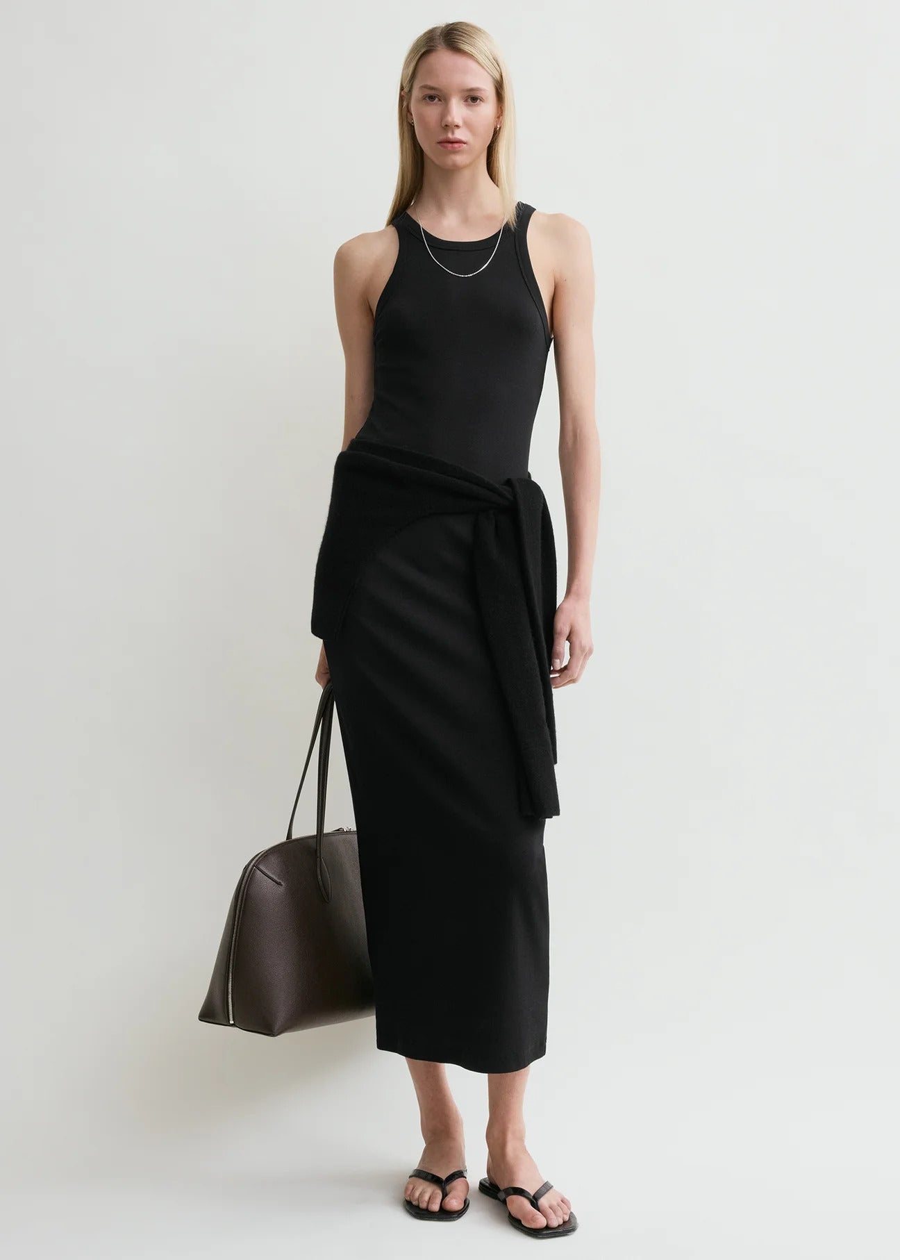 Toteme Organic Cotton-Blend Curved Rib Tank Dress