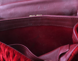Miu Miu Matelassé Velvet Shoulder Bag
