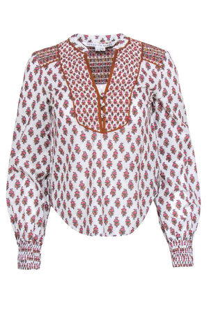 Veronica Beard Alivia Printed Cotton Blouse