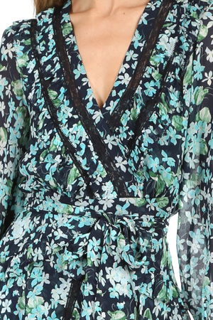 Zimmermann Moncur Floral Printed Wrap Mini Dress