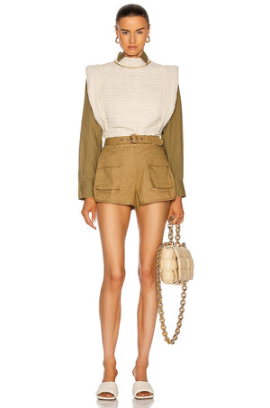 Zimmermann Brighton Belted Linen and Cotton-Blend Shorts