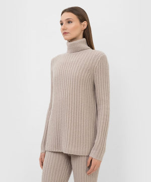 Gabriela Hearst Holden Ribbed Cashmere Bouclé Turtleneck Sweater