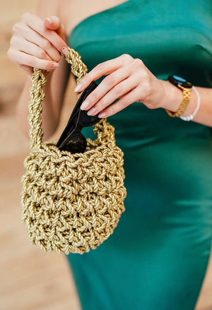 Isla de Gar Hive Metallic Cord Bag