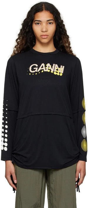 Ganni Active Layered Long Sleeved T-Shirt