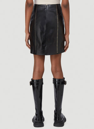 Alexander McQueen Stapled Leather Mini Skirt