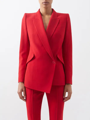 Alexander McQueen Asymmetric Tailored Crepe Suit Jacket (co-ordinating item)