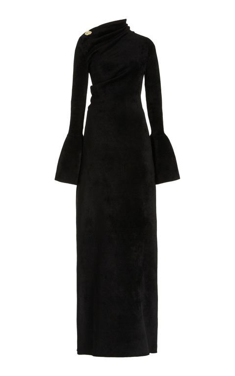 Proenza Schouler Velvet Knit Flared Cuff Maxi Dress