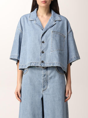 Bottega Veneta Cropped Denim Shirt