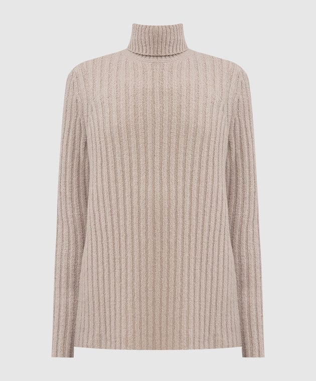 Gabriela Hearst Holden Ribbed Cashmere Bouclé Turtleneck Sweater