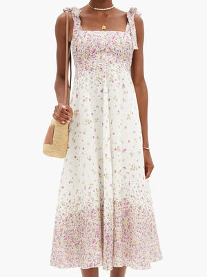 Zimmermann Carnaby Floral Printed Linen Midi Dress
